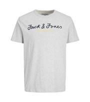 Jack & Jones Pale Grey Logo Crew T-Shirt